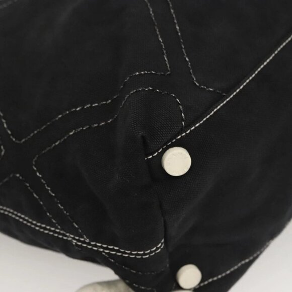 CHANEL Tote Bag Canvas Black Silver CC Auth BA4041 - Picture 9 of 15